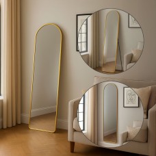 Neo Full Length Mirror 40x150cm with Metal Frame HD Dressing Wall Mounted Free Standing Floor available in Gold or Black